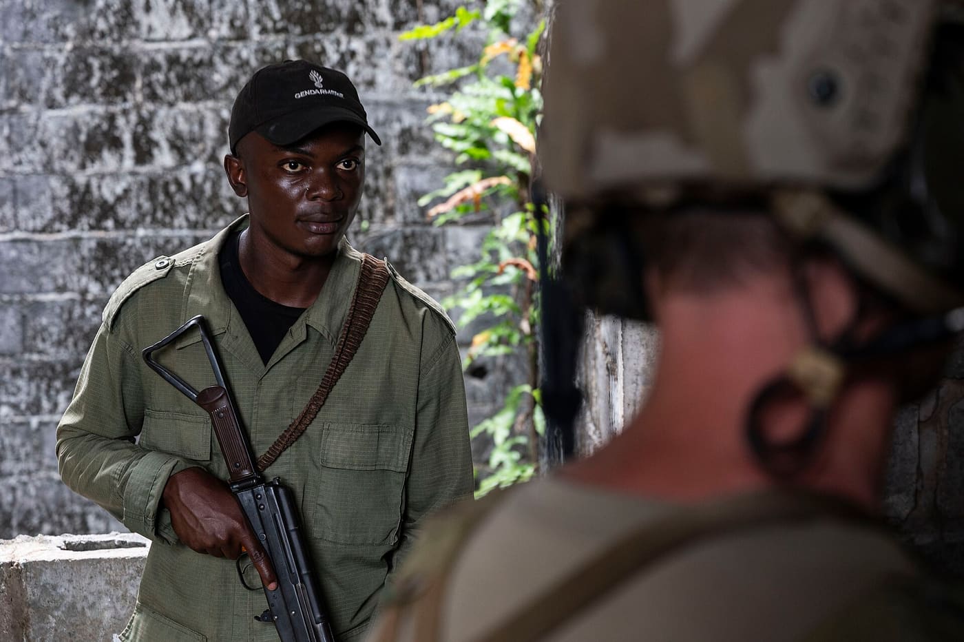 Gendarme gabonais lors d'un exercice conjoint